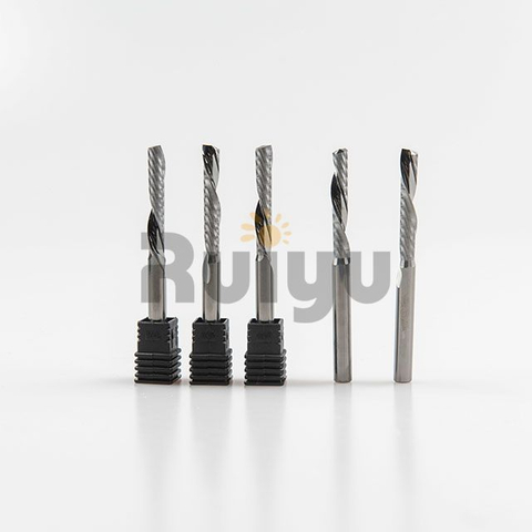 10 Pcs 1/8" Shank Single Flute End Mill Bits – 3.175mm Diameter, 22mm Length, For CNC, PVC, MDF, Wood Cutting